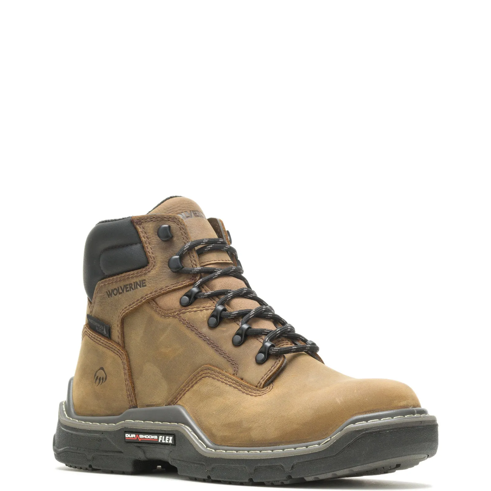 Wolverine Raider Durashocks WP 6" W210111 Mens Brown Wide Work Boots