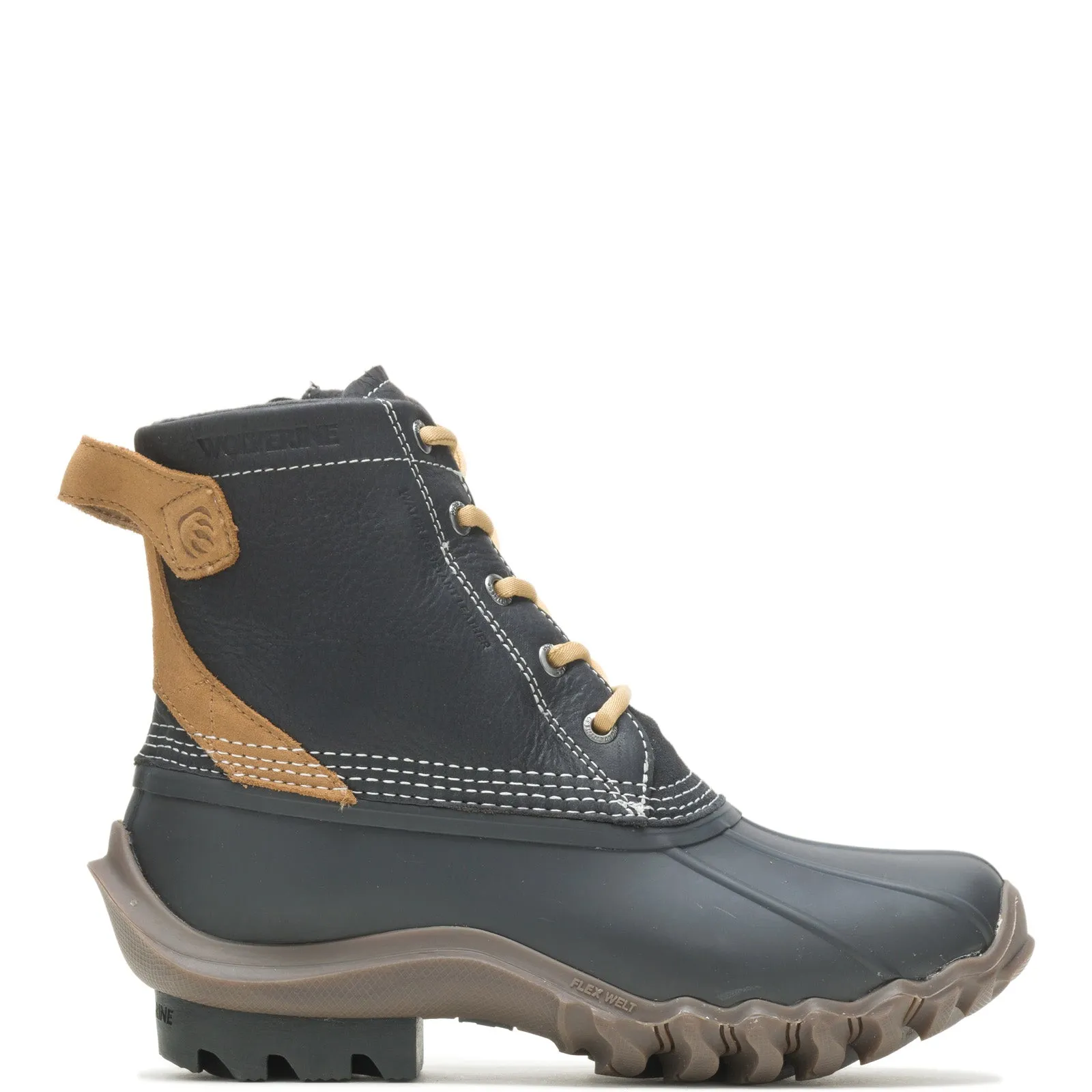 Wolverine Torrent WP Duck W880226 Womens Black Wide Casual Dress Boots