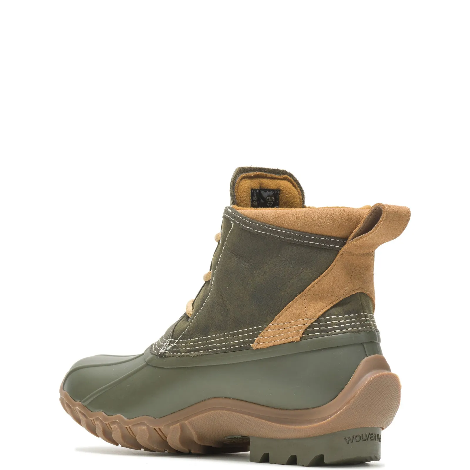 Wolverine Torrent WP Low Duck Winter Mens Green Wide Casual Dress Boots