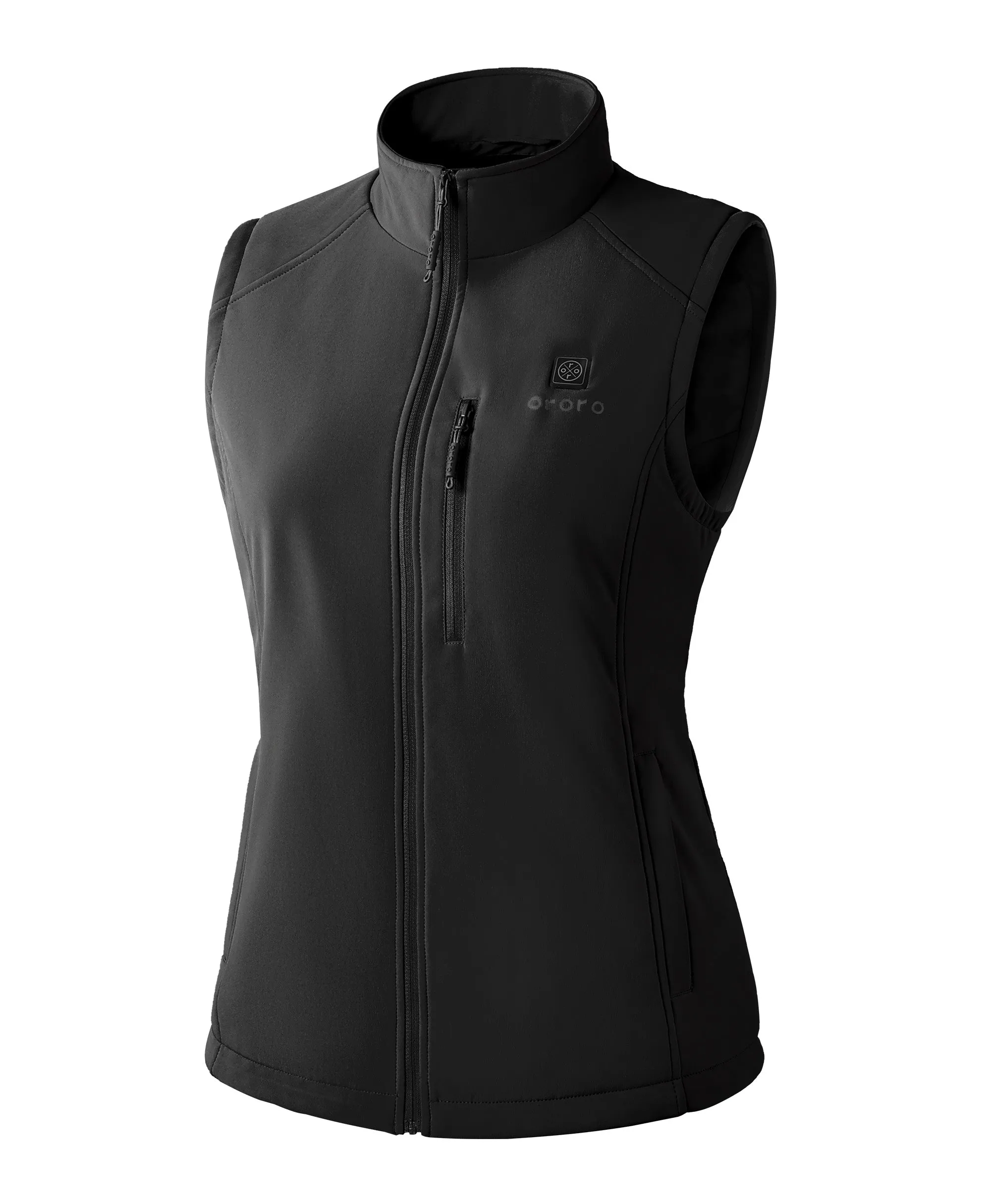 Women's Heated Softshell Vest - Black / Grey