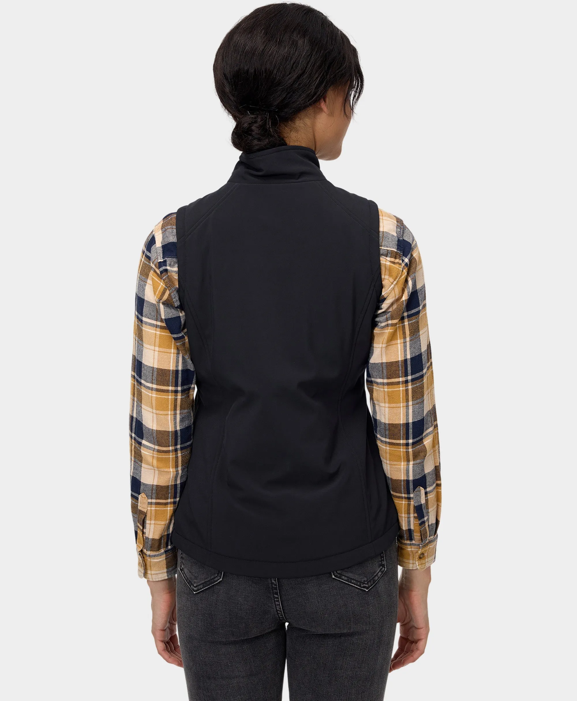 Women's Heated Softshell Vest - Black / Grey