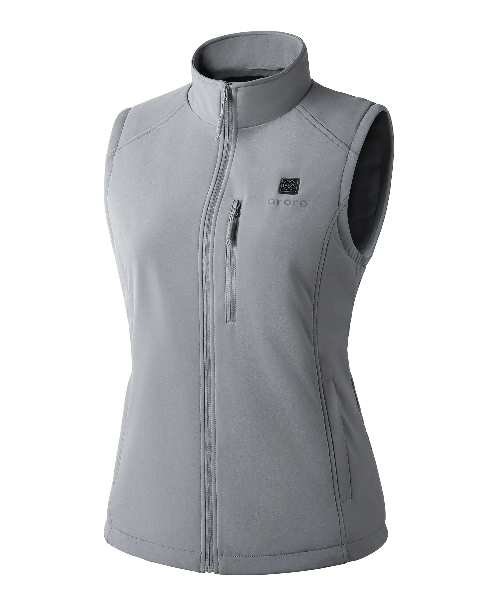 Women's Heated Softshell Vest - Black / Grey