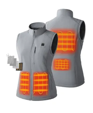 Women's Heated Softshell Vest - Black / Grey