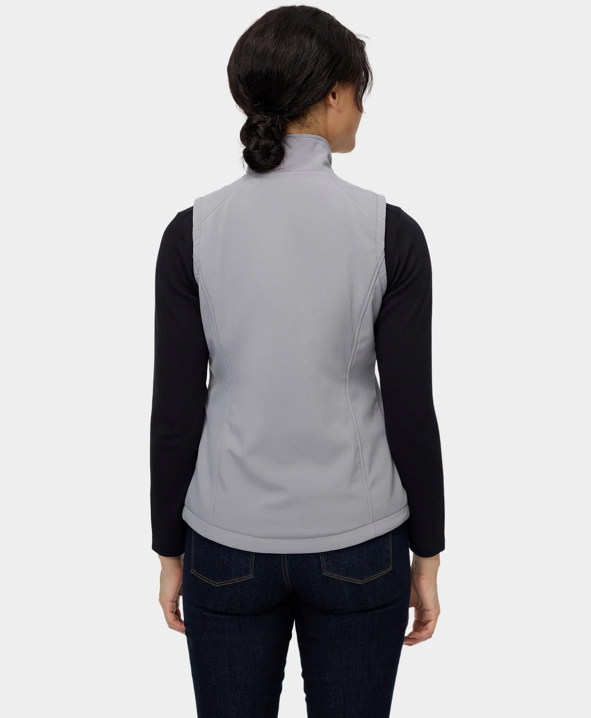 Women's Heated Softshell Vest - Black / Grey