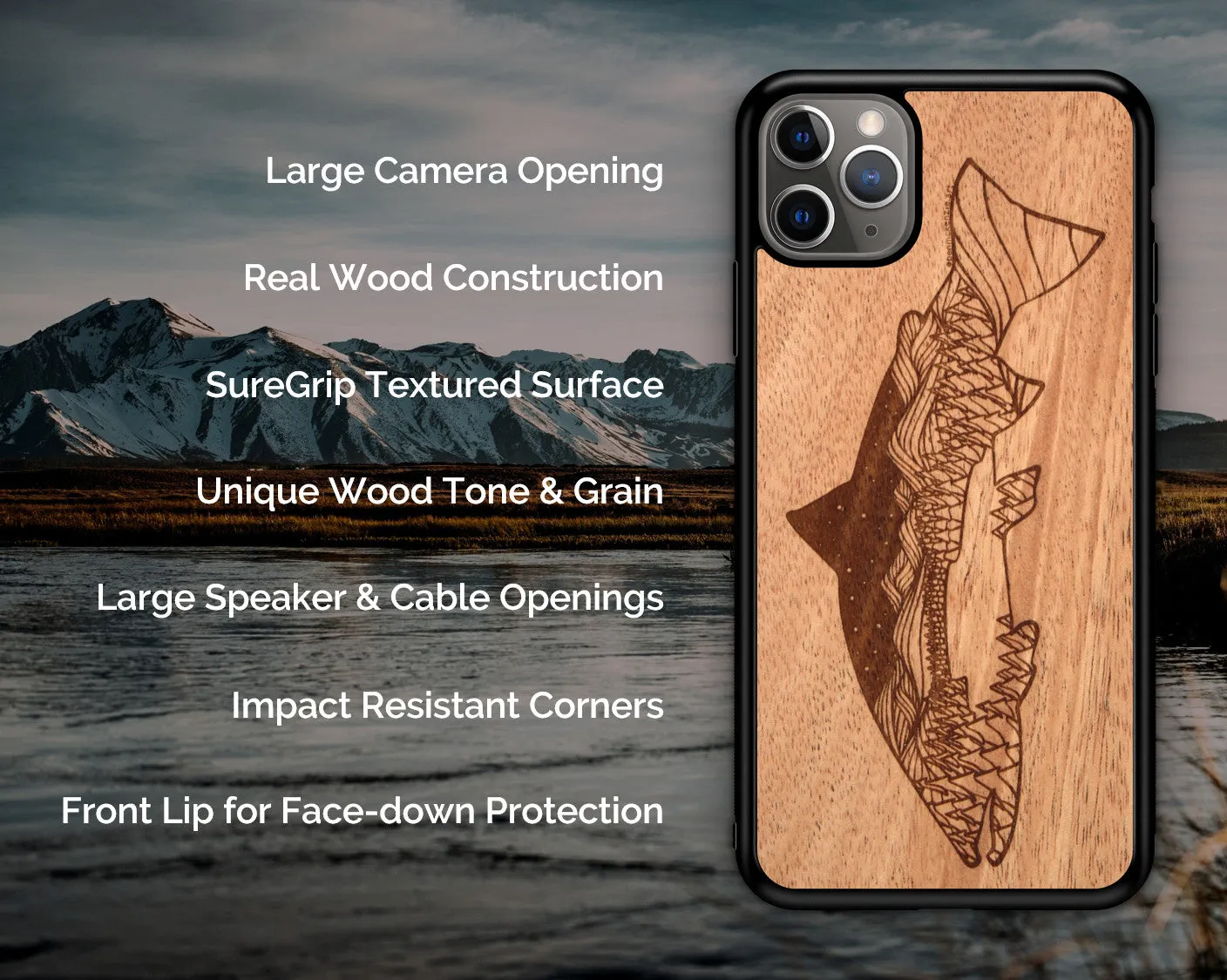 Wooden Phone Case (Outdoor Adventure - Mountain Biker)