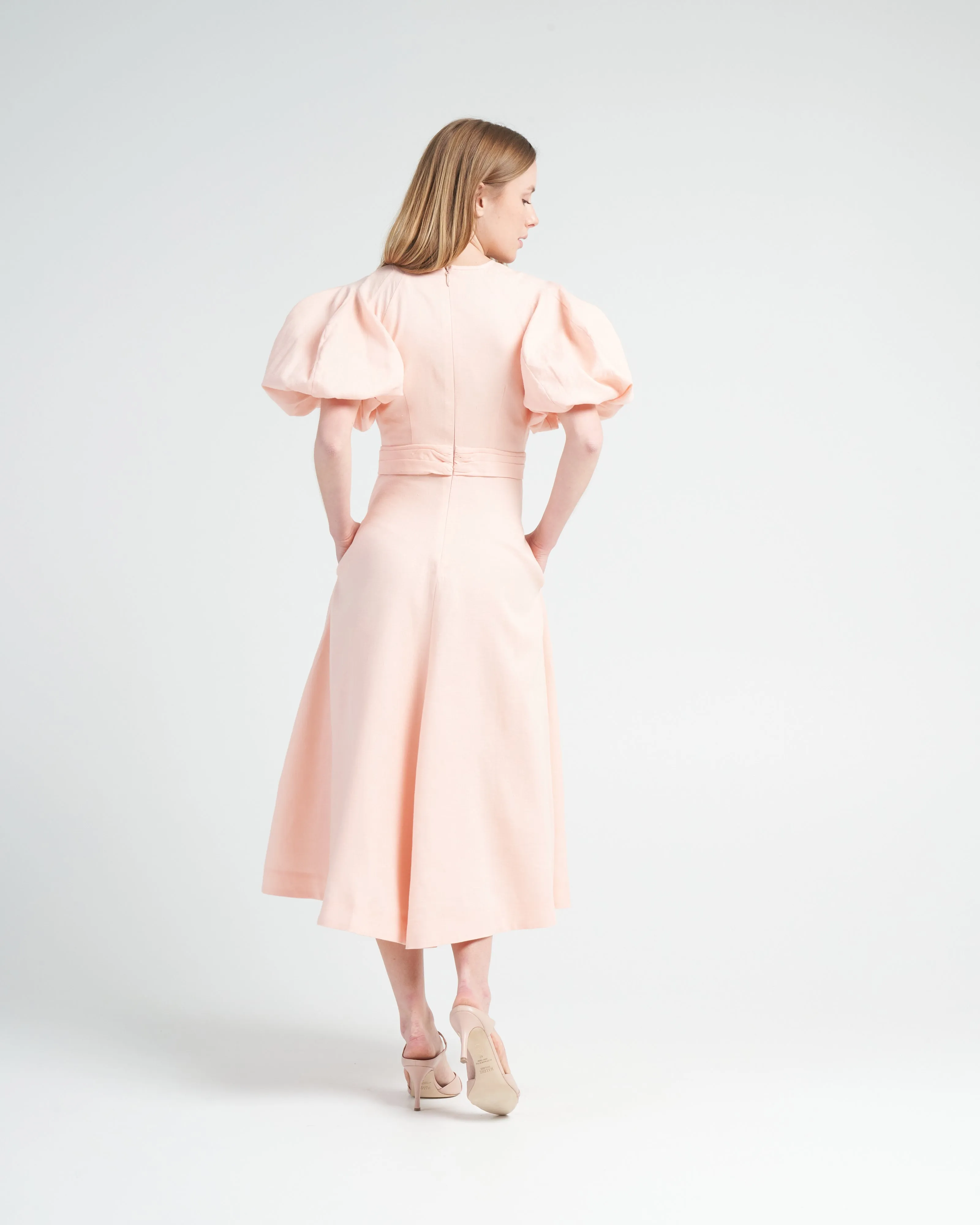 wrap midi dress - soft pink