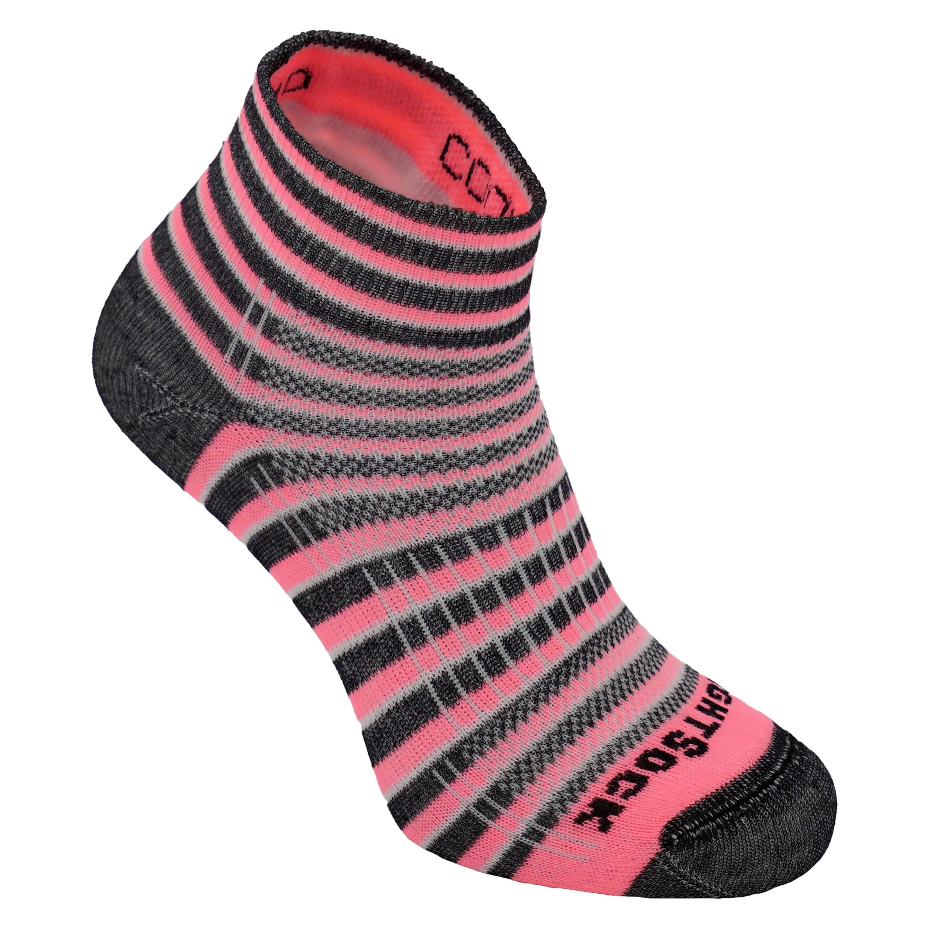 Wrightsock Double-Layer Coolmesh II Lightweight Striped Quarter Socks