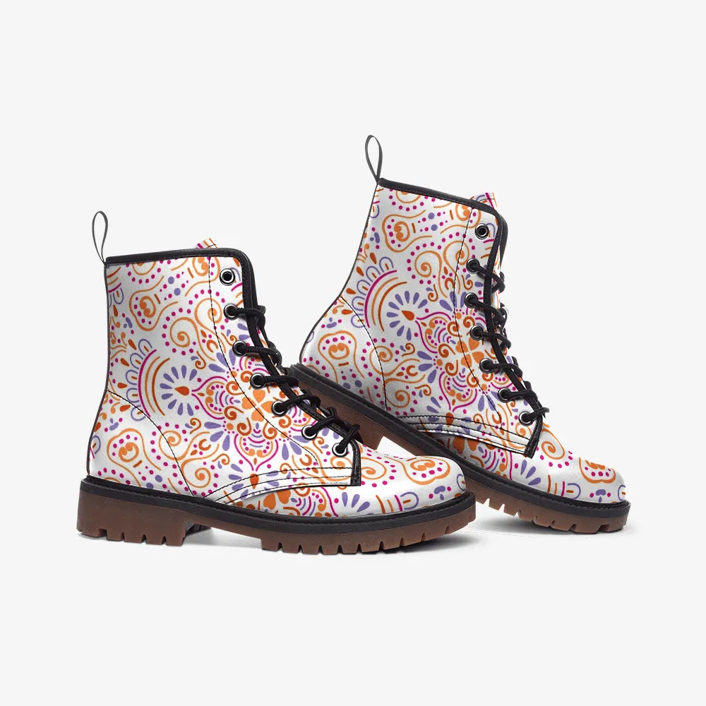 Yellow Mandala Casual Leather Lightweight boots MT
