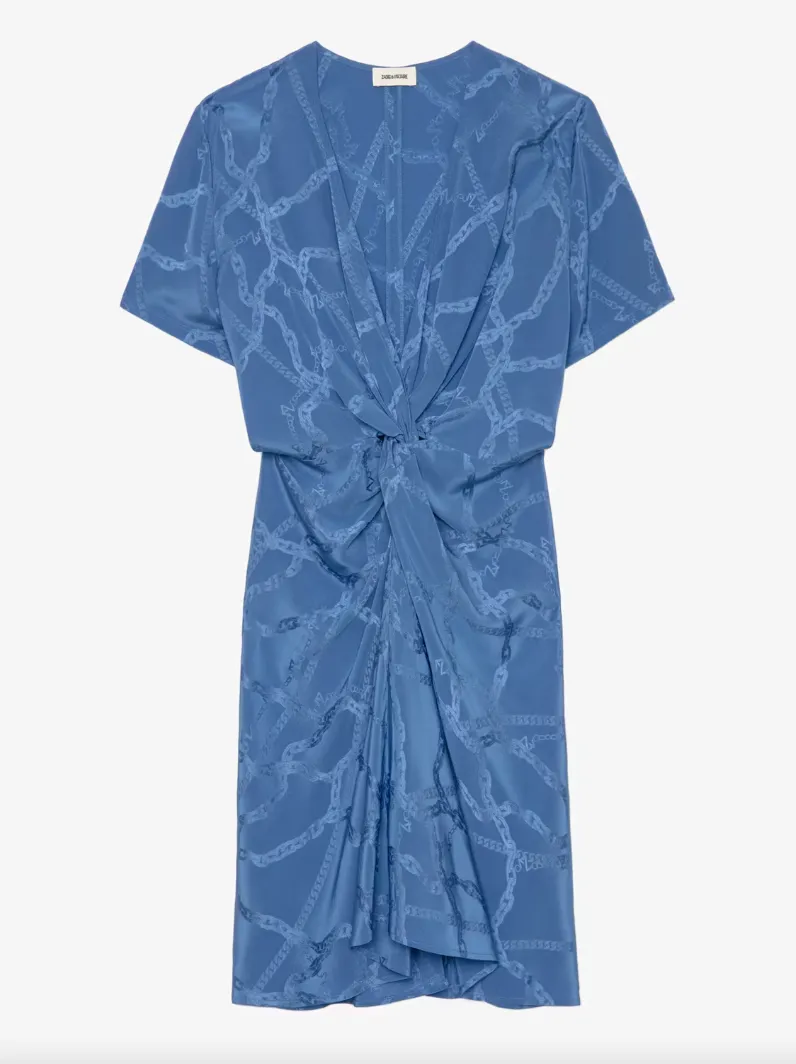 Zadig & Voltaire - Rozom Silk Jacquard Chaines Dress - Surf
