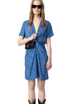 Zadig & Voltaire - Rozom Silk Jacquard Chaines Dress - Surf