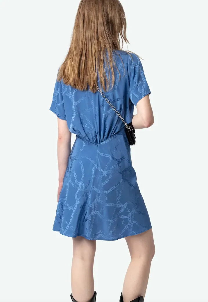 Zadig & Voltaire - Rozom Silk Jacquard Chaines Dress - Surf