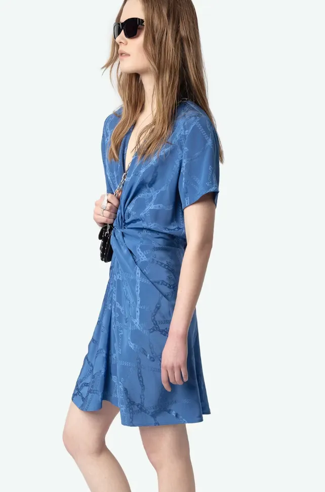 Zadig & Voltaire - Rozom Silk Jacquard Chaines Dress - Surf
