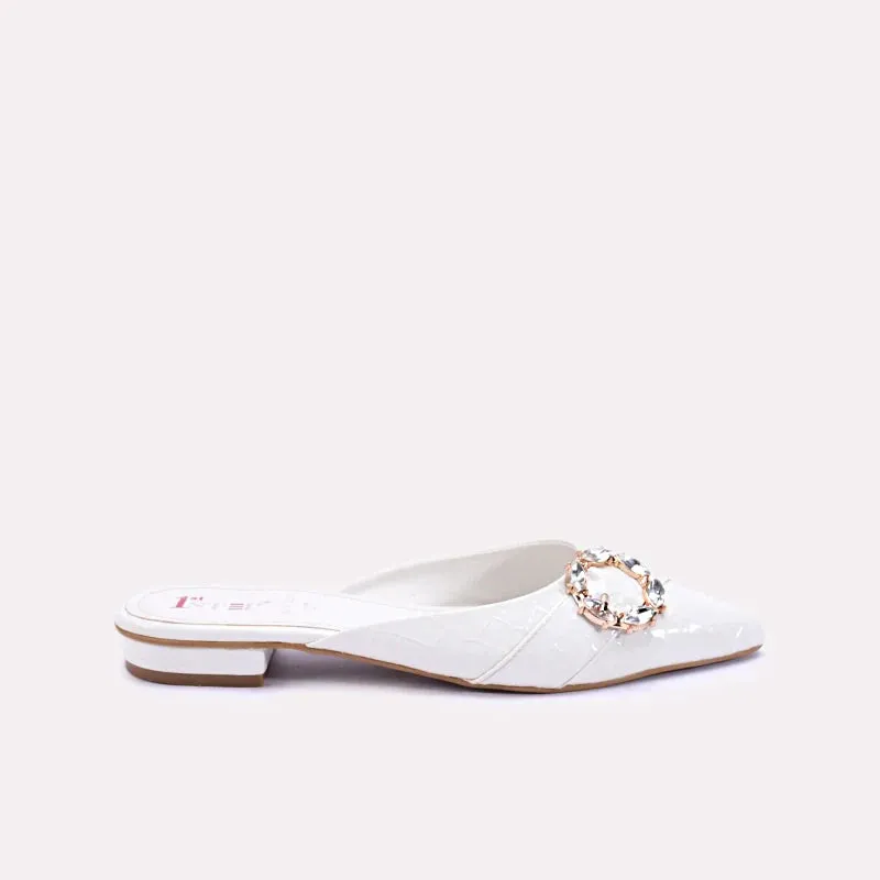 Zuleika White Fancy Mules 0431066